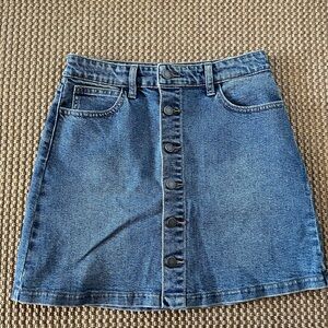 Just USA Button Front Denim Skirt